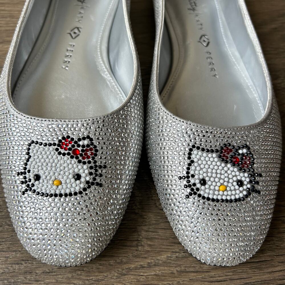Katy Perry Collections Silver Hello Kitty Crystal Ballet Flats - Picture 2 of 11